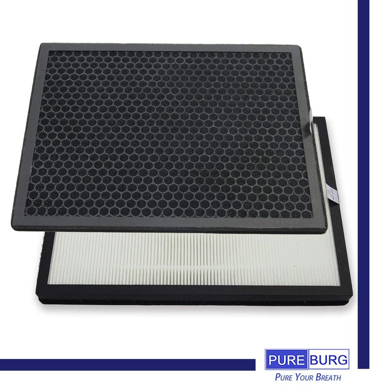 PUREBURG Replacement Filter Set Compatible with Green Air Encore Air Purifier,H13 HEPA Activated Carbon Filter 2-IN-1 Air Clean Dust PM2.5 Odor smoke VOCs - Image 4